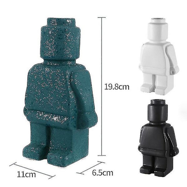 Robot-veistetty figuriinimaljakko Tekokukka-maljakko Keramiikka - Vihreä