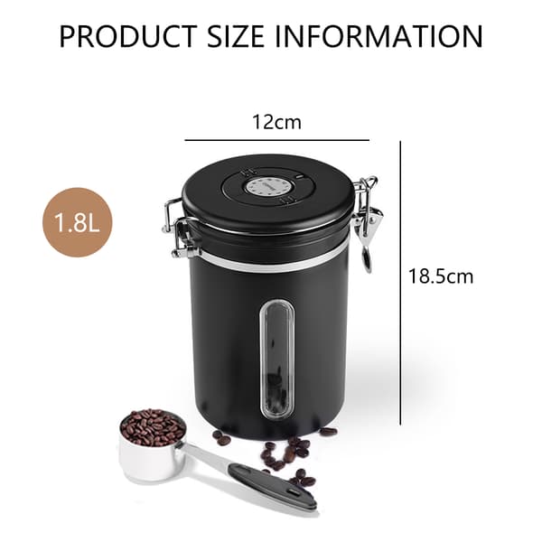 Kaffebeholder - Stor lufttett kaffeboks i rustfritt stål - FA7-