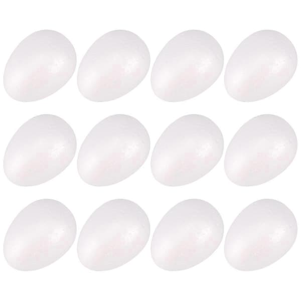 12-pack 8 cm Foam Easter Eggs White Styrofoam Eggs Craft Eggs Foam Natural Polystyrene Eggs Foam Handicraft