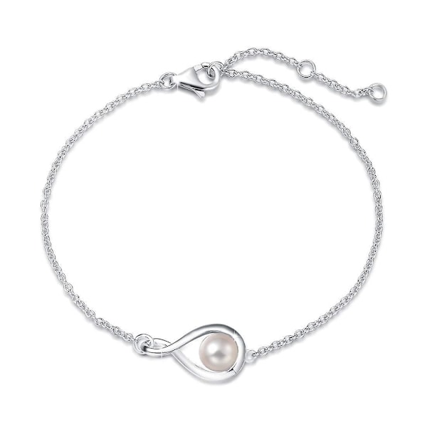 Silver Birthstone Armband för Kvinnor Fin Enkel Infinity Armband Födelsedag Bröllopsdag Fina Smycken Gåvor till Flickor Mamma Fru Hennes