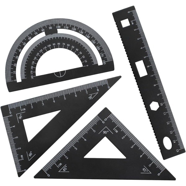 4-delt lineal og vinkelmåler i aluminiumslegering (Sunmostar)