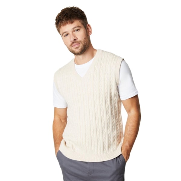 Burton Herr Kabelstickad Väst Jumper XXL Ecru Ecru XXL