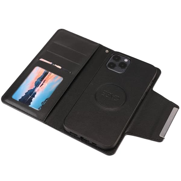 iPhone 12 / 12 Pro - 2i1 Magnet Etui - Sort Black Svart