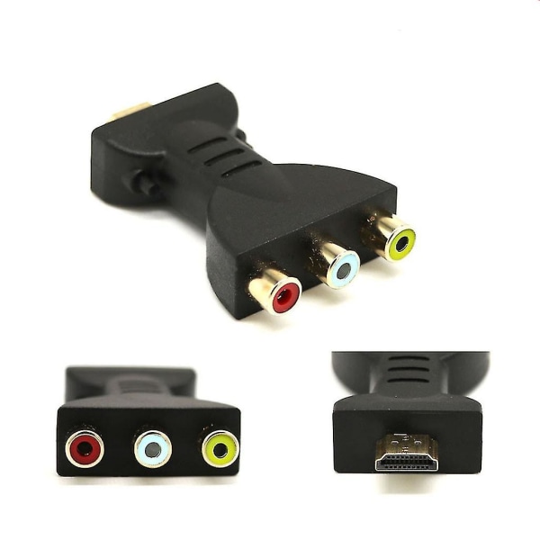 Hdmi-3 Rca-muunnin Komposiittivideoääniadapterimuunninsovitin sopii Hdtv-dvd-laitteisiin ja useimpiin Lcd-projektorilaitteisiin