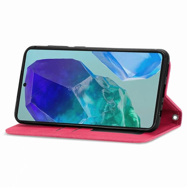 Retro Magnetic Leather Case with Skin Feel Red