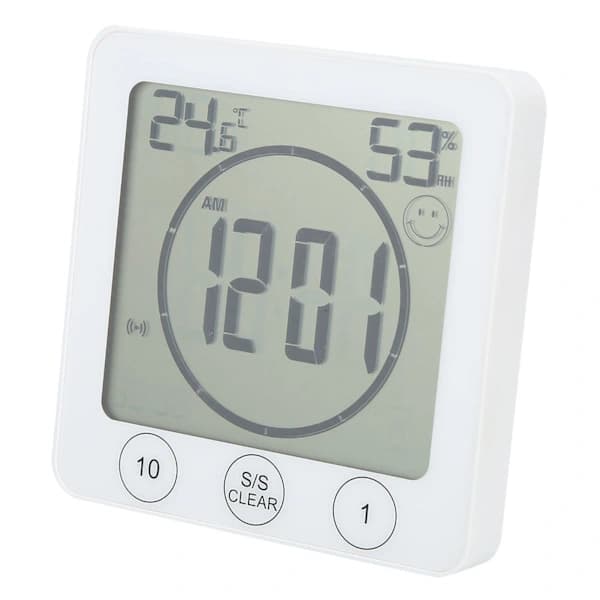 Digital Inomhustermometer Hygrometer Klocka för Hem Kök Badrum[co]