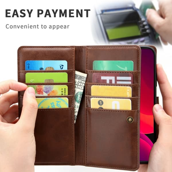 Wallet Case Leather Multi-Slot iPhone 12 Mini Brown