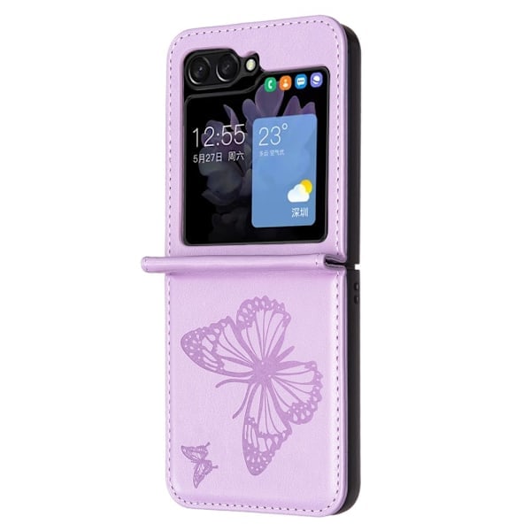 Galaxy Z Flip 6 Cover Sommerfugl Tekstur Lilla