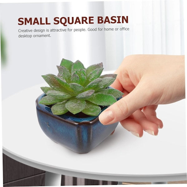 1 stk. lille blomsterpotte i lilla sand, boligindretning, miniatureplanter, keramikplanter