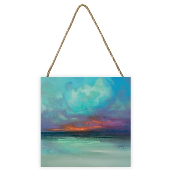 Scott Naismith Hebridean Tranquility Träskylt En Storlek Havsblå/Rosa One Size