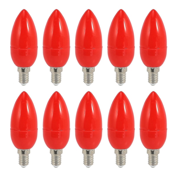 10x LED-ljusljuslampor Röd förmögenhetslampa Gudsljus energibesparande ljusljus, e14