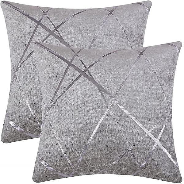 Kuddfodral 40cm X 40cm Silvergrå Kvadratisk Chenille Dekorativ 16 X 16 Tum