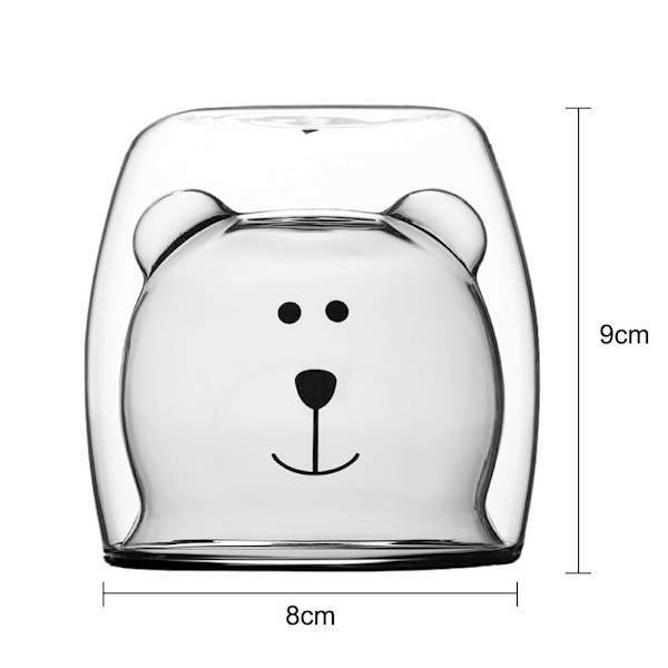 Søte krus bjørn te kaffekopp melk par dobbeltvegget glass krus morsomme Valentinsdag bursdagsgaver til deg