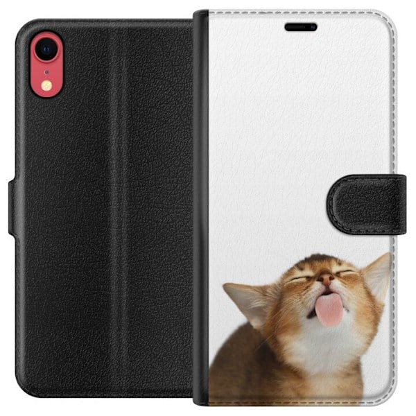Apple iPhone XR Lompakkokotelo Cat Keeps You Clean