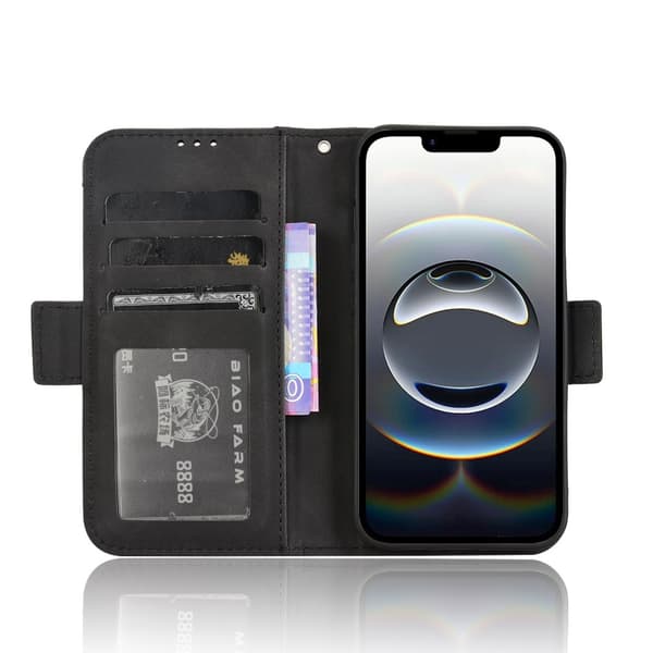 iPhone 16e 6-PACK Lompakkokotelo - Musta Svart black