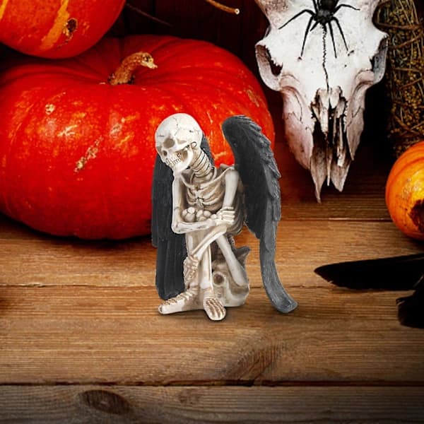 2025 Resin Engel Dødningehoved Model Display Halloween Personlige Dødningehoved Håndværk B[co]