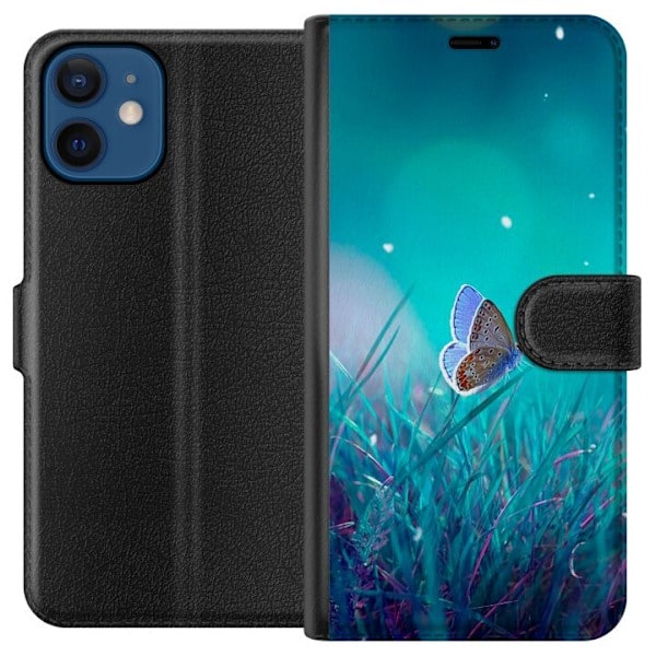 Apple iPhone 12 Plånboksfodral Blå Fjäril