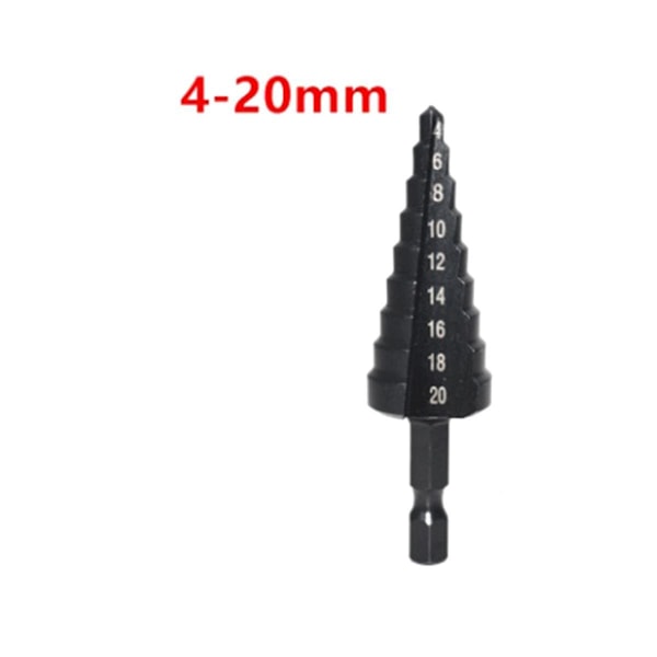 Trin Drill Bit 4-12/20-32mm Nirtird Coated Træ Metal Boring Værktøj Metal Hul Cutter Trin Kegle Dri