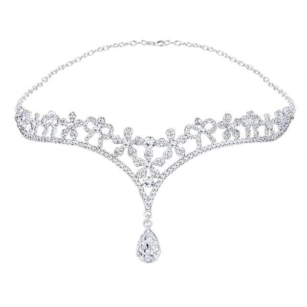 Bryllup brud kvinner krystall blomst dekorasjon krone pannebånd tiara hodeplagg, fasjonabel og edel stil.[co]