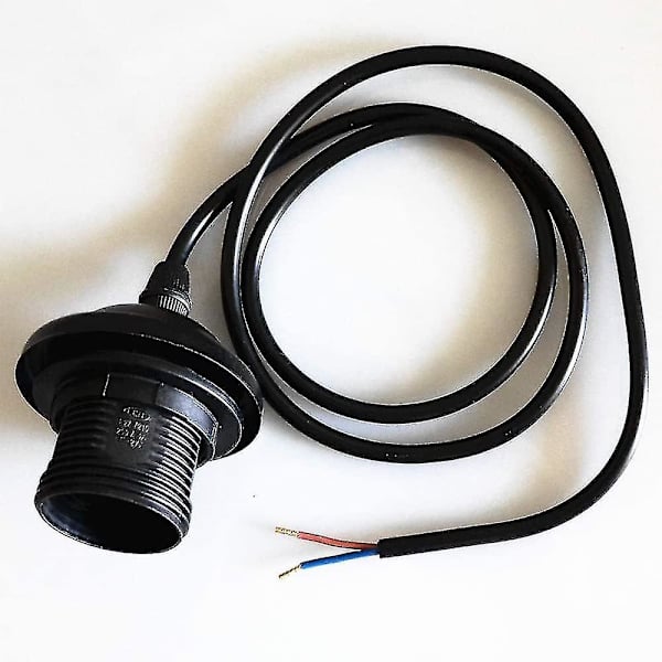 2 st E27 Svart Krom Lampa Takrosett Ljusarmatur