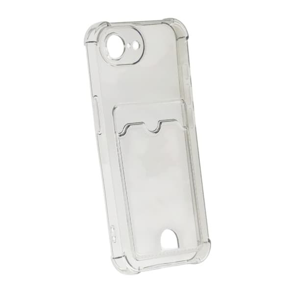 iPhone 16e Shockproof Case with Card Holder - Black Svart black