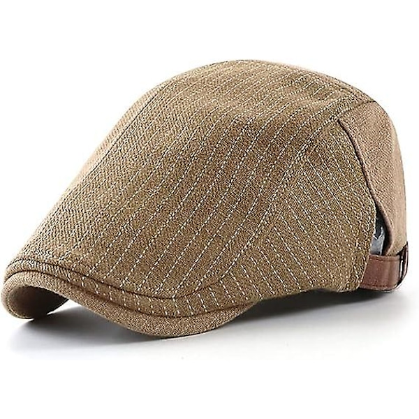 Men Flat Cap Adjustable Newsboy Cap Cotton Gatsby Beret Cap Shooting Driving Hat Duckbill Ivy Irish Golf Flat Hat(brown)