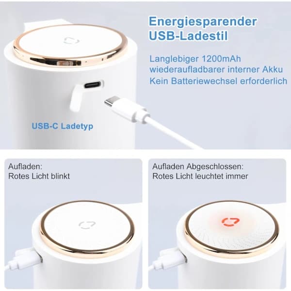 Automatisk såpedispenser, 250 ml påfyllbar dispenser Hvit White[CO]
