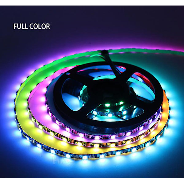 2m 60lde Ws2812b Individuelt Adresserbar Led Strip 5050 Rgb Smd 60 Pixel Dream Farve Vandtæt Ip67 Hvid Pcb 12v Dc