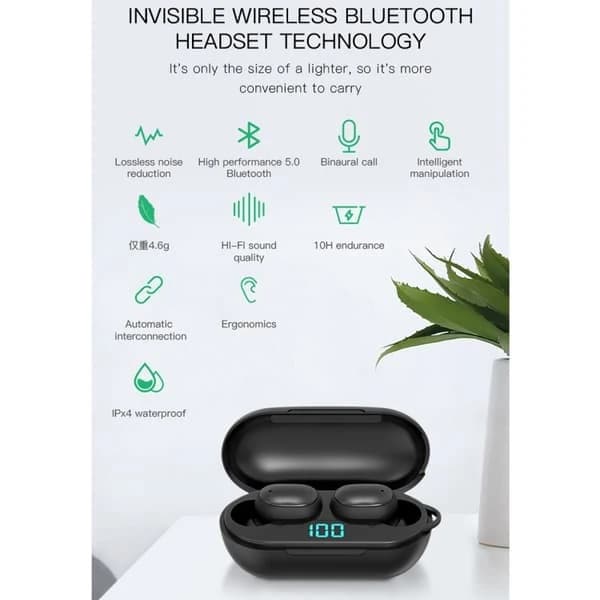 TS-H6 True Wireless Bluetooth 5.0 -kuulokkeet latauskotelolla