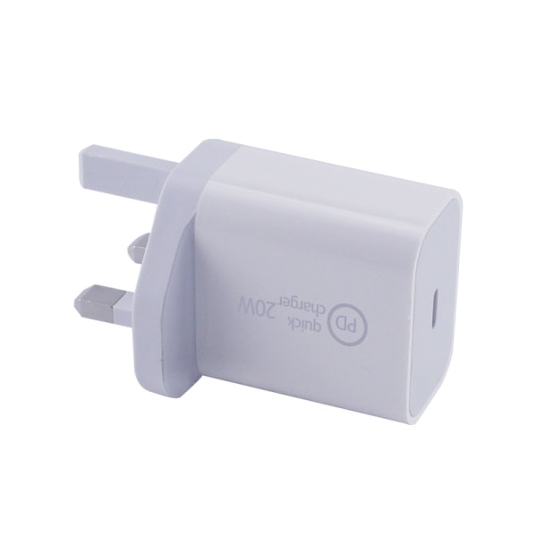 Kompatibel snabbladdare för iPhone 11/12/13 USB-C PD 20W Vit