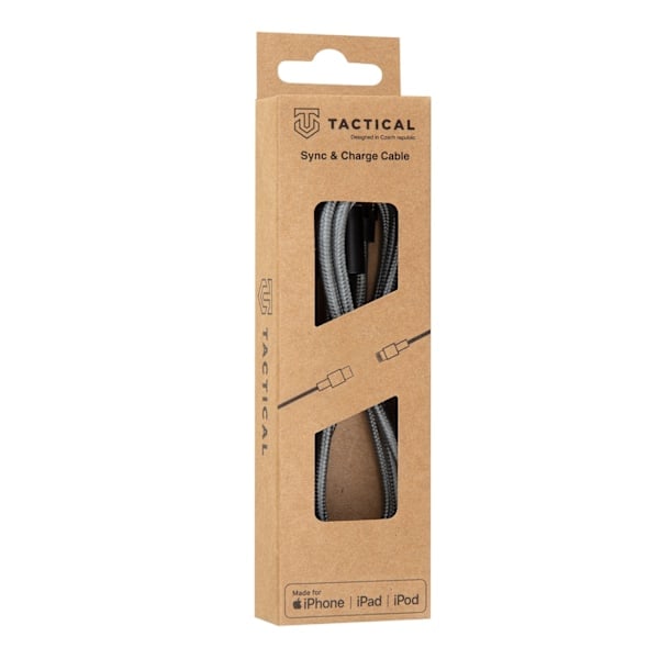 Tactical 30cm 20W MFi USB-C - Lightning -latauskaapeli, nylon, harmaa