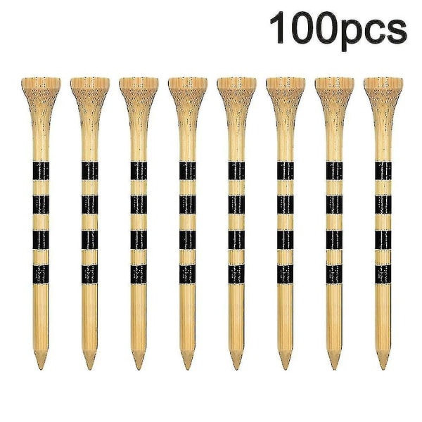 100pcs Golf Tees, Reduce Friction & Side Spin-stable & Durable Natural