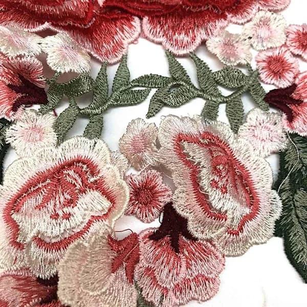 Applikation Sy-på Stryk-på Patch Blomma DIY Broderi Patch Blå P[CO]