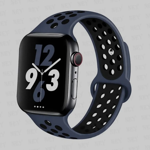 Sportreim for Apple Watch Band 45 mm 49 mm 44 mm 40 mm 41 mm 42 mm Silikonarmbånd correa iWatch Ultra 2 Series 9 8 SE 7 6 5 4 3 mid blue black16 M-L