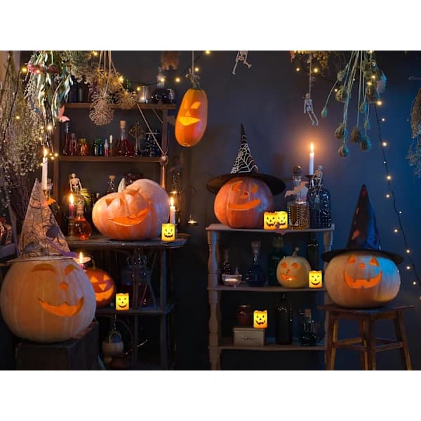 6 stk Halloween Mini Flammeløse Jack-o'-Lantern Lys[co]
