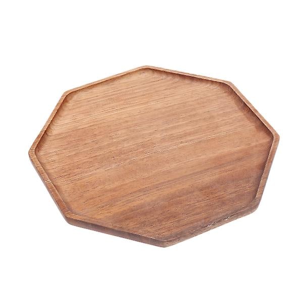 Naturlig Trebrett Mat Te Kaffe Serveringsbrett Oktagon Frukt Brødbrett Retter Snacksbrett (20cm)S S