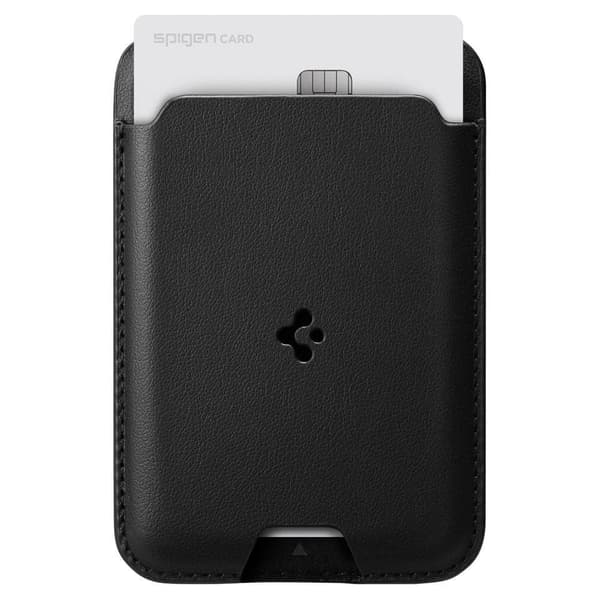 Spigen Valentinus Magnetisk Kortholder Sort Svart PU skinn
