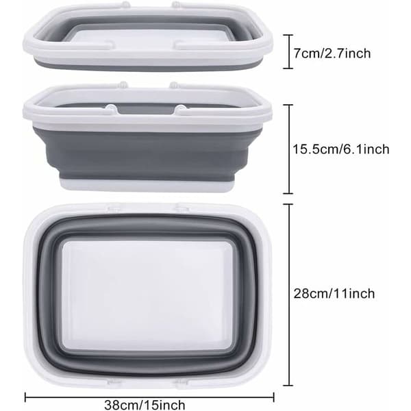 Foldable Plastic Dish Basin, Portable Collapsible Laundry Basket for Outdoor Use, Compatible with Camping and Hiking