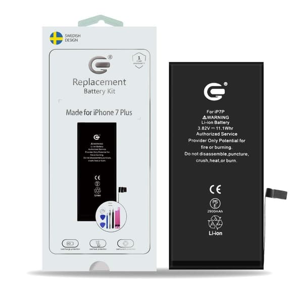 iPhone 7 Plus Batterisett svart black 70
