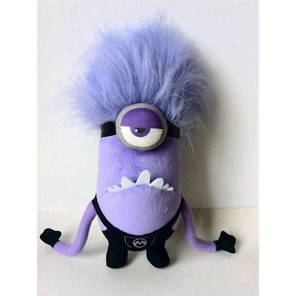 30 cm lilla Minion plysdukke sjovt blødt legetøj plys gave til børn (lilla kikkert)