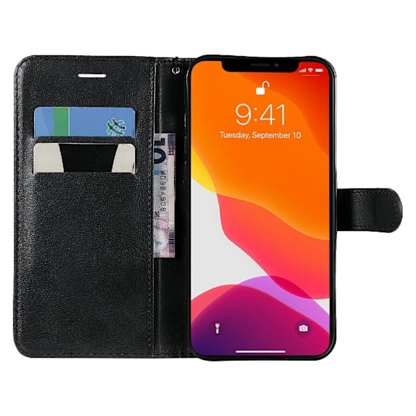 iPhone 13 Pro Max - Klassisk Solid Læder Etui - Sort