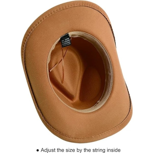 Kvinder Mænd Filt Bredskygget Western Cowboy Hat Bælte Spænde Panama Hat
