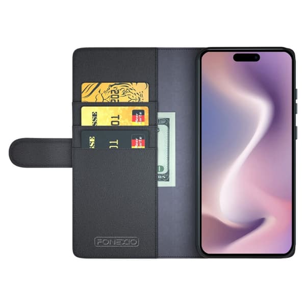iPhone 16 Pro Case Premium Genuine Leather Black 81