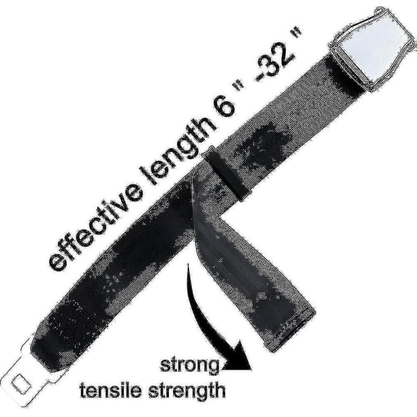 Bælteforlænger til fly E4-certificeret, justerbar fra 15,2 cm til 81,3 cm