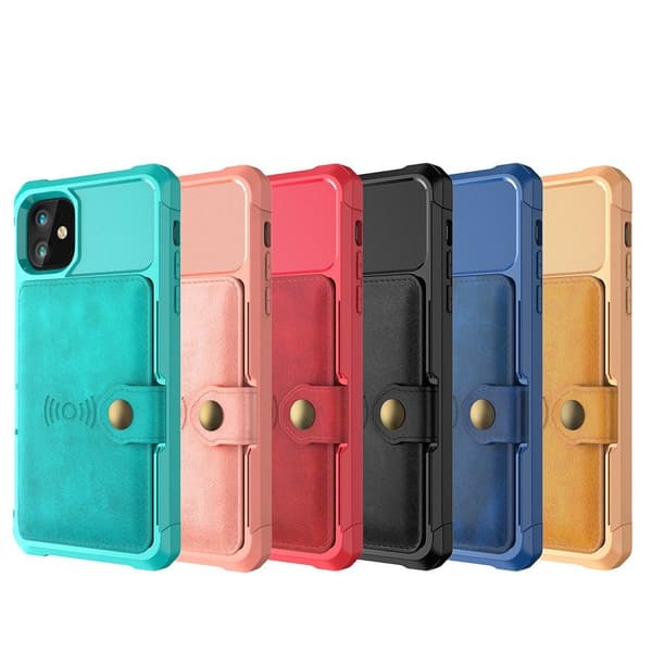 iPhone 12 Mini - Practical Case with Card Holder Blå