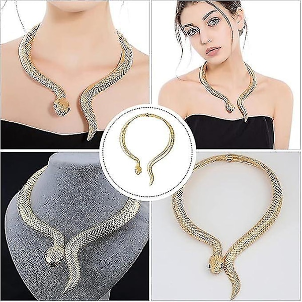 Vintage orm choker halsband egyptisk gyllene orm halsband för kvinnor