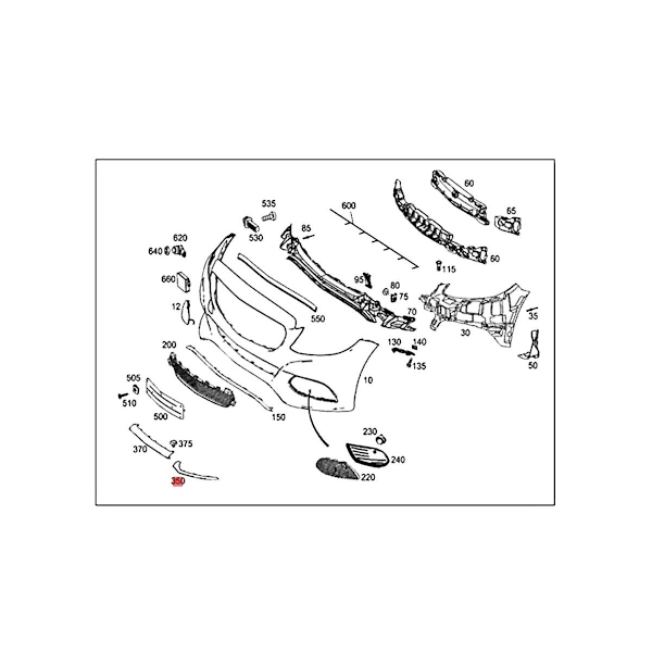 Venstre Frontfanger Nedre Leppespyling A2058851374 For W205 C180 C300 C200 C63amg 2014-2018 Krom Leppespyling
