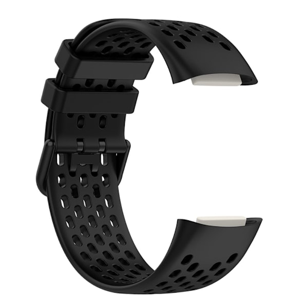 Fitbit Charge 6 / 5 Armbånd Silikon Hul Svart