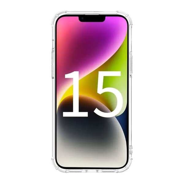 iPhone 15 Pro Iskunkestävä Puhelinkotelo - Läpinäkyvä Transparent transparent