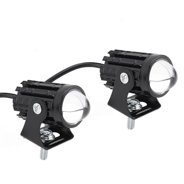 2 stk MC LED-frontlykter Vanntett Gul Hvit Høy/Lav Stråle 8 til 80V[CO]